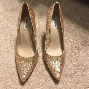 Steve Madden Gold Glitter Heels